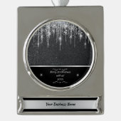 Modern Black and Silver Professional Business Swag Verzilverd Banner Ornament (Voorkant)