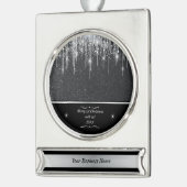 Modern Black and Silver Professional Business Swag Verzilverd Banner Ornament (Links)