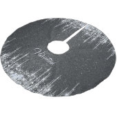 Modern Black and Silver Sparkle Family Name Kerstboom Rok (Gekanteld)