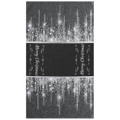 Modern Black and Silver Sparkly "Merry Christmas" Tafelkleed (Voorkant)