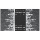 Modern Black and Silver Sparkly "Merry Christmas" Tafelkleed (Voorkant (Horizontaal))
