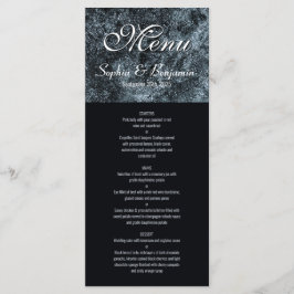 Modern Black and Silver Wedding Menu