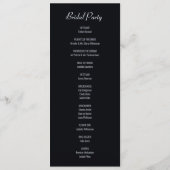 Modern Black and Silver Wedding Programmakaart (Achterkant)