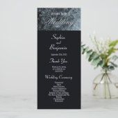 Modern Black and Silver Wedding Programmakaart (Staand voorkant)