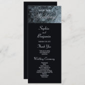Modern Black and Silver Wedding Programmakaart (Voorkant / Achterkant)