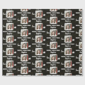 Modern Black and White 1 Photo Merry Kerstmis Cadeaupapier (Vlak)