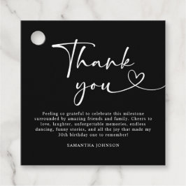 Modern Black and White 30th Birthday Thank You Bedankjes Labels