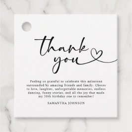 Modern Black and White 30th Birthday Thank You Bedankjes Labels