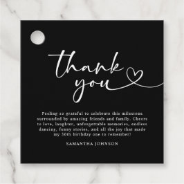 Modern Black and White 30th Birthday Thank You Bedankjes Labels