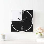 Modern Black and White abstract Large Clock Vierkante Klok (Huis)
