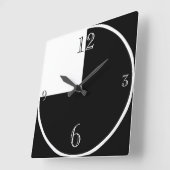 Modern Black and White abstract Large Clock Vierkante Klok (Hoek)