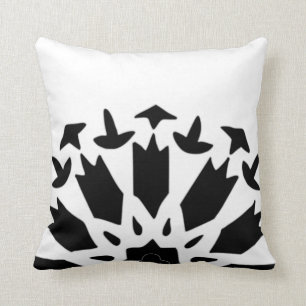 Modern Black and White Abstract Moroccan Kussen