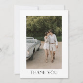 Modern Black and White Art Deco Photo Wedding Bedankkaart (Voorkant)