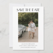 Modern Black and White Art Deco Photo Wedding Save The Date (Voorkant)