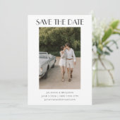 Modern Black and White Art Deco Photo Wedding Save The Date (Staand voorkant)