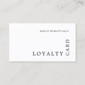 Modern Black and White Beauty Loyalty Kaart (Voorkant)