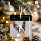 Modern Black and White Best Dog Ever Photo  Keramisch Ornament