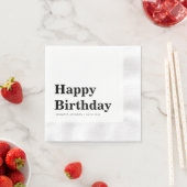 Modern Black And White Birthday Servet (Insitu)