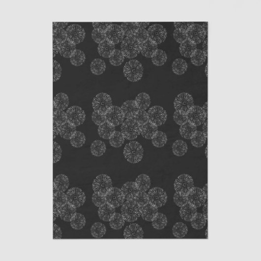 Modern Black and White Boho Chic Daisy Pattern Tissuepapier (Voorkant)