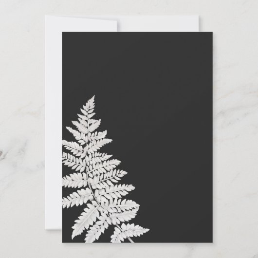 Modern Black and White Botanical Wedding Kaart (Achterkant)