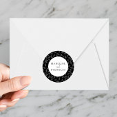 Modern Black and White Botanical Wedding Ronde Sticker