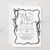 Modern Black  and White Bow Bridal Shower Kaart (Voorkant)