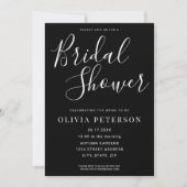 Modern Black and White Bridal Shower Invitation Kaart (Voorkant)