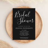 Modern Black and White Bridal Shower Invitation Kaart