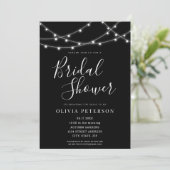 Modern Black and White Bridal Shower Invitation Kaart (Staand voorkant)
