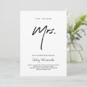 Modern Black and White Bridal Shower Invitation Kaart (Staand voorkant)