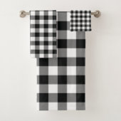 Modern Black and White Buffalo Checks Pattern Bad Handdoek (Insitu)