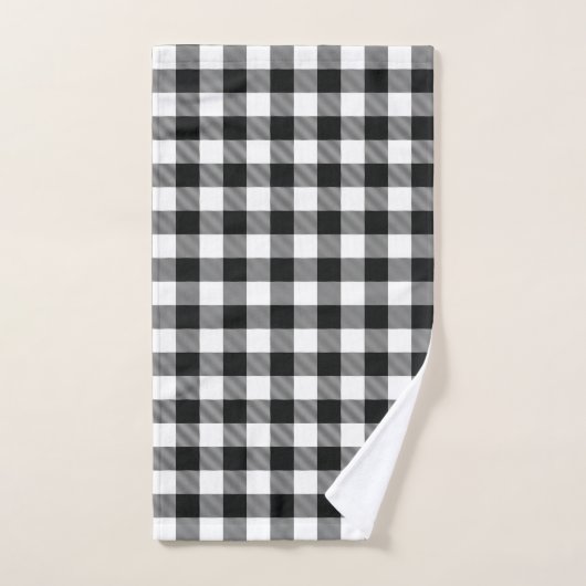 Modern Black and White Buffalo Checks Pattern Bad Handdoek (Handdoek)