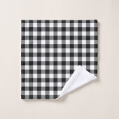 Modern Black and White Buffalo Checks Pattern Bad Handdoek (Wasdoekje)