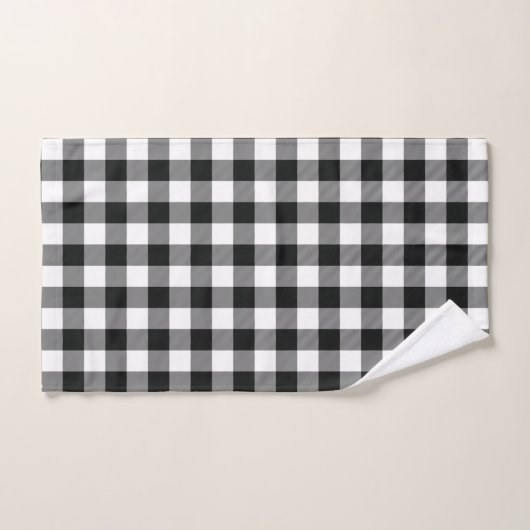 Modern Black and White Buffalo Checks Pattern Bad Handdoek (Handdoek)