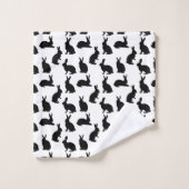 Modern Black And White Bunny Shapes Pattern Easter Bad Handdoek (Wasdoekje)