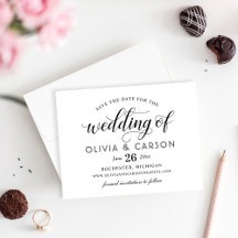 Modern Black and White Calligraphy Script Wedding