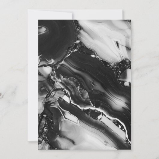 Modern Black and White Calligraphy Wedding Kaart (Achterkant)