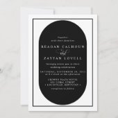 Modern Black and White Calligraphy Wedding Kaart (Voorkant)