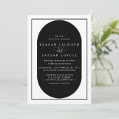 Modern Black and White Calligraphy Wedding Kaart (Staand voorkant)