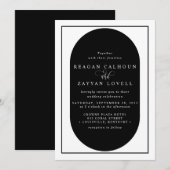 Modern Black and White Calligraphy Wedding Kaart (Voorkant / Achterkant)