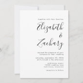 Modern Black and White Calligraphy Wedding Kaart (Voorkant)