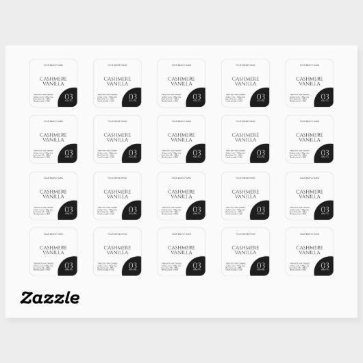 Modern black and white candle label sticker (Vel)