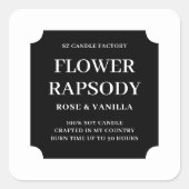 Modern Black and White Candle Product Label (Voorkant)