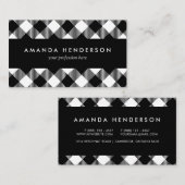 Modern Black and White Check Gingham Pattern Busin Visitekaartje (Voorkant / Achterkant)