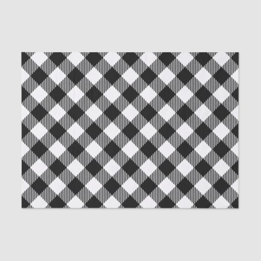 Modern Black and White Check Gingham Pattern Tissuepapier (Voorkant)