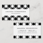 Modern Black and White Check Gingham Pattern Visitekaartje (Voorkant / Achterkant)