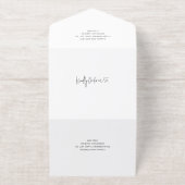 Modern Black and White Chic Wedding All In One Uitnodiging (Buiten)