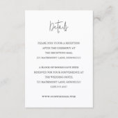 Modern Black and White Chic Wedding Informatiekaartje (Voorkant)