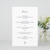 Modern Black and White Chic Wedding Menu (Staand voorkant)