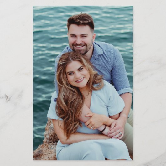 Modern Black and White Chic Wedding Menu (Achterkant)